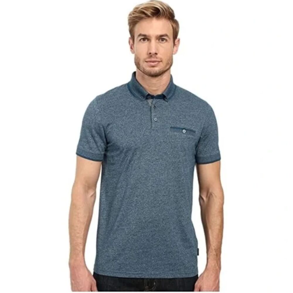 Ted Baker Men's Sabino Modern Trim Fit Polo Blue Sz 4 - Medium/Large
